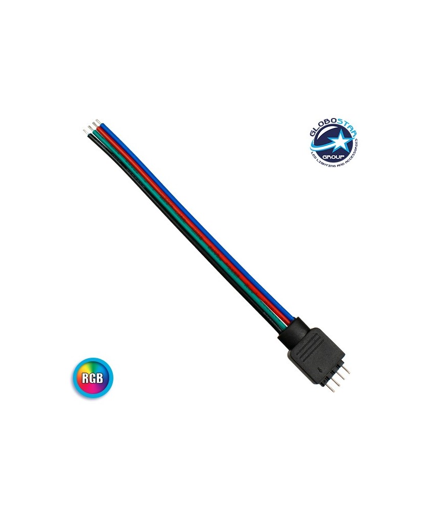 GloboStar® 70725 RGB Connector με καλώδιο 4 PIN